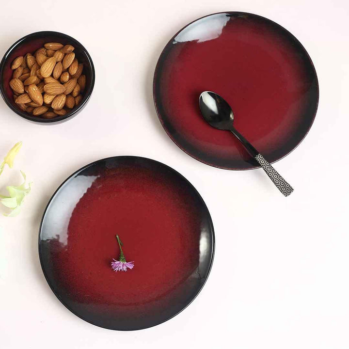 Teramo Red Glaze Quarter Plates Set of 2