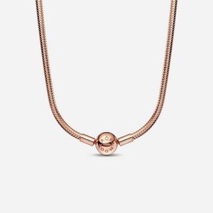 Pandora Moments Snake Chain Necklace Rose Gold Plated
