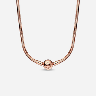 Pandora Moments Snake Chain Necklace Rose Gold Plated
