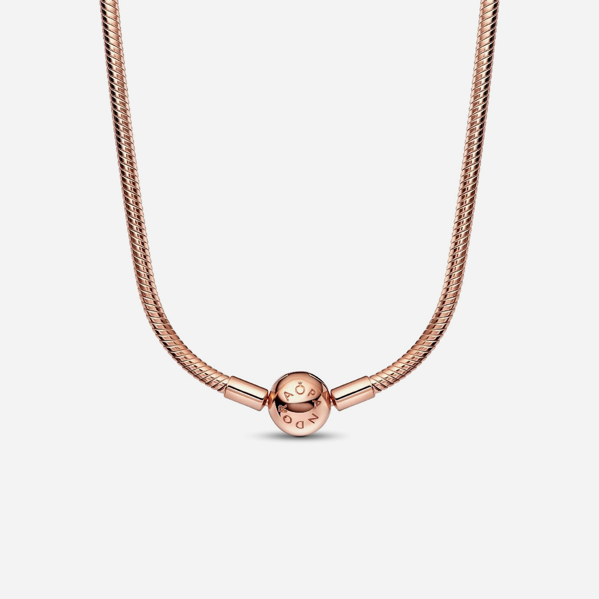 Pandora Moments Snake Chain Necklace Rose Gold Plated