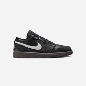 Nike Jordan 1 Low Black White Dark Smoke Grey (Reflective Swoosh)