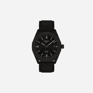 Tissot PRC 100 Solar Quartz Black Dial Black Leather Strap Watch 39mm