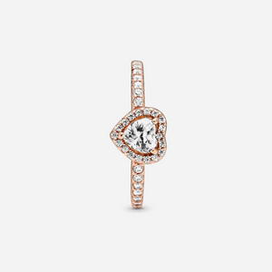 Pandora Elevated Heart Ring Sterling Rose Gold Plated