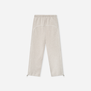 Fear Of God Essentials SS25 Relaxed Fleece Sweatpant With Piping- Heather Stone Cloud White