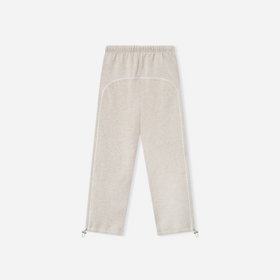Fear Of God Essentials SS25 Relaxed Fleece Sweatpant With Piping- Heather Stone Cloud White
