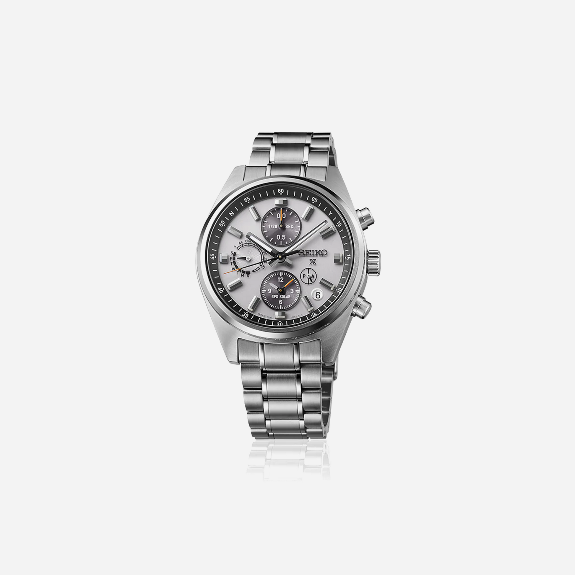 Seiko Prospex GPS Solar Chronograph Speedtimer in White Silver - SSH165J1 Men's