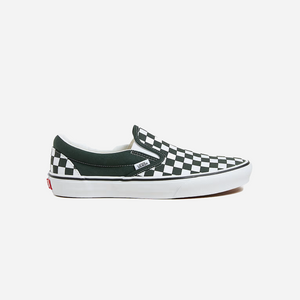 Vans Classic Slip-On Checkerboard Shoe Scarab Green / White