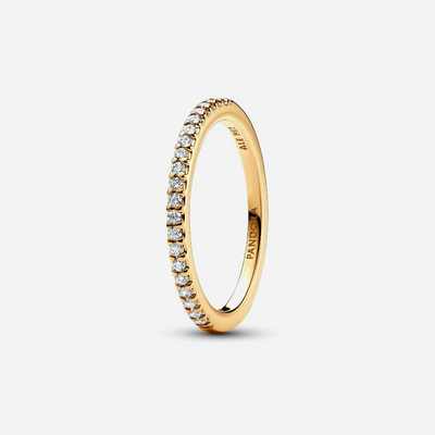 Pandora Sparkling Band Ring Gold Plated