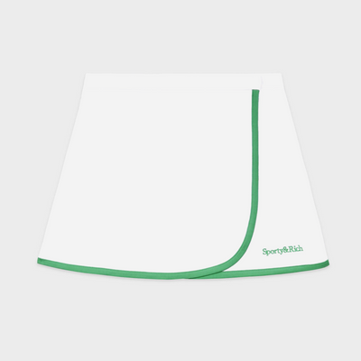 Sporty&Rich Serif Logo Wrap Skirt - White/Verde