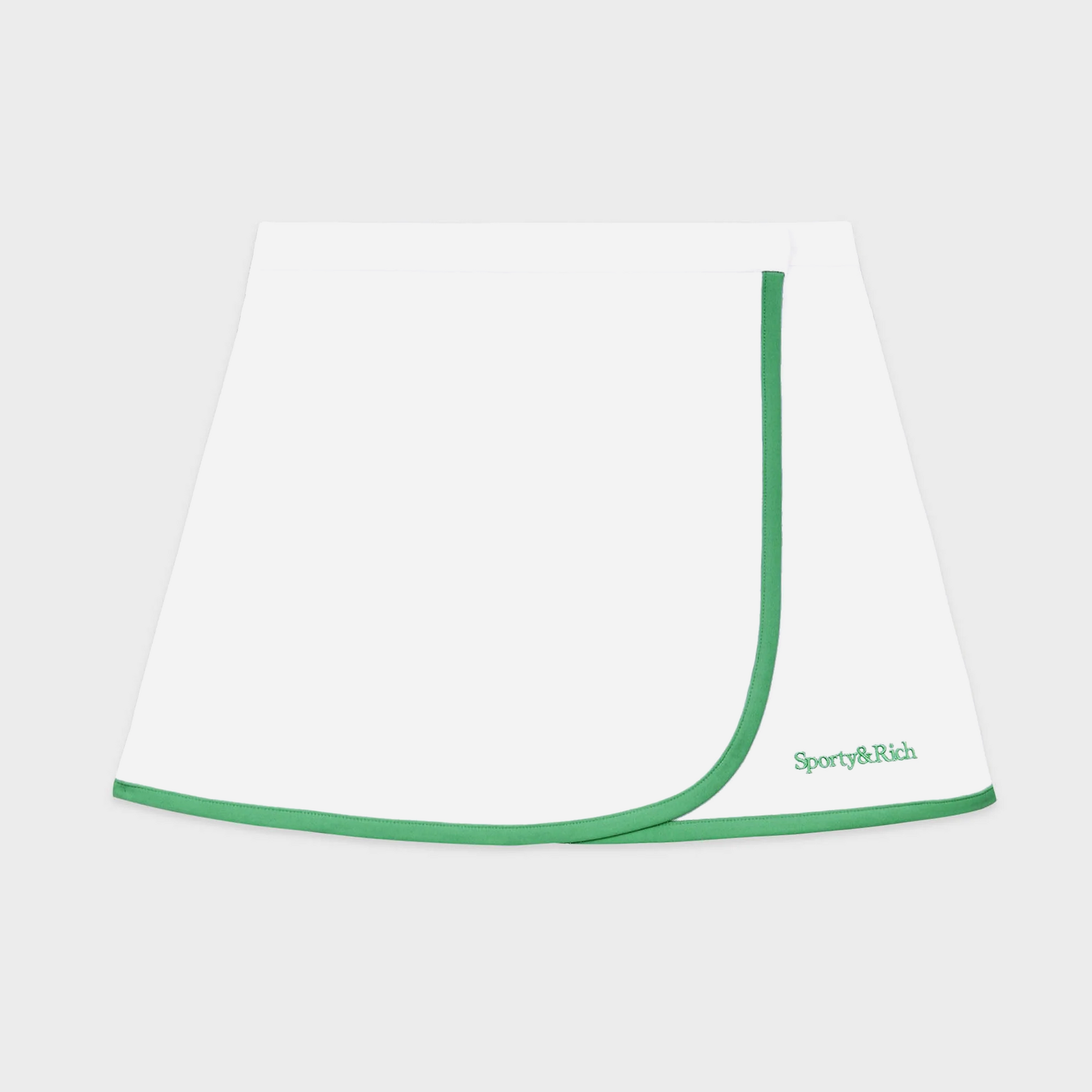 Sporty&Rich Serif Logo Wrap Skirt - White/Verde