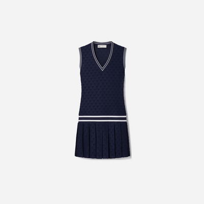 Tory Burch Terry Jacquard Tennis Dress Tory Navy