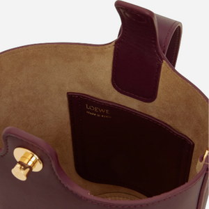 Loewe Mini Pebble Bucket Bag Dark Burgundy