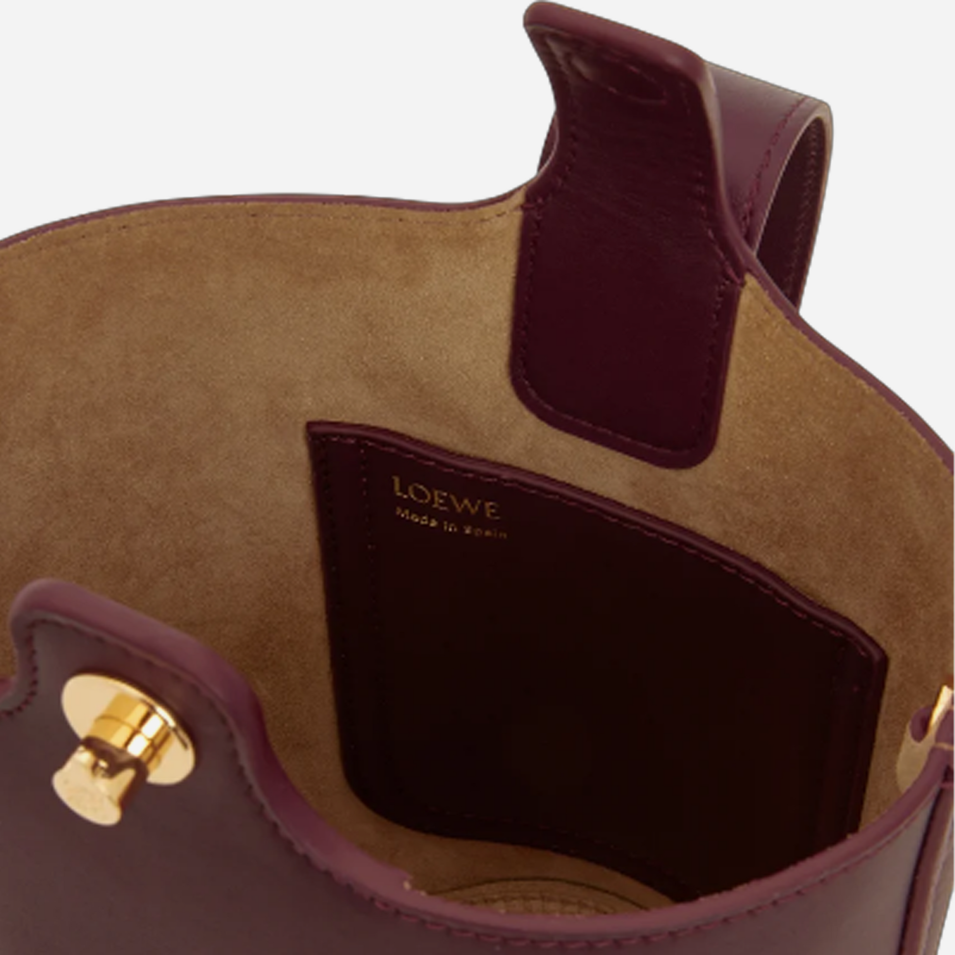Loewe Mini Pebble Bucket Bag Dark Burgundy