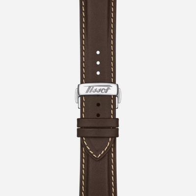 Tissot Telemeter 1938 Silver Dial 42mm Brown Leather Strap Automatic Chronograph Watch