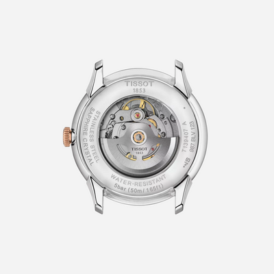 Tissot Chemin Des Tourelles Powermatic 80 42mm Silver Dial Stainless Steel & Rose Gold Watch