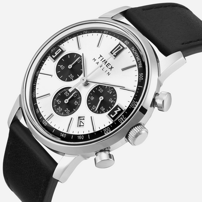 Timex Marlin 42mm Silver-Tone Round Dial Analog Men's Silver Tone Watch