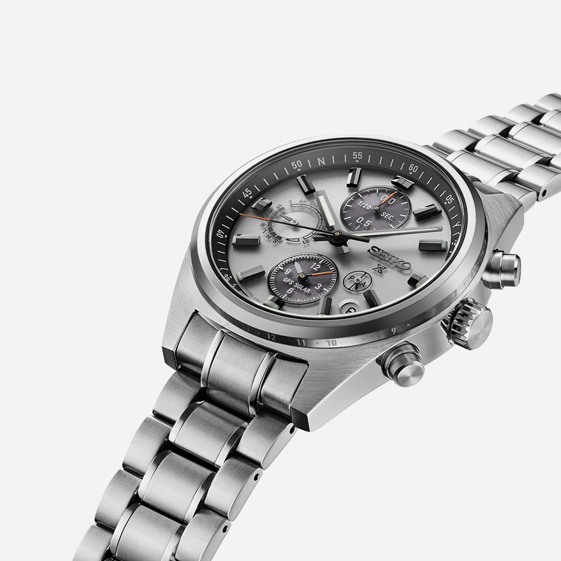Seiko Prospex GPS Solar Chronograph Speedtimer in White Silver - SSH165J1 Men's