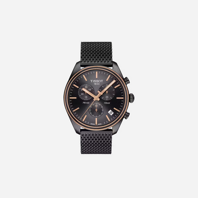 Tissot PR 100 Chronograph Black Dial Two-Tone Bracelet 41mm