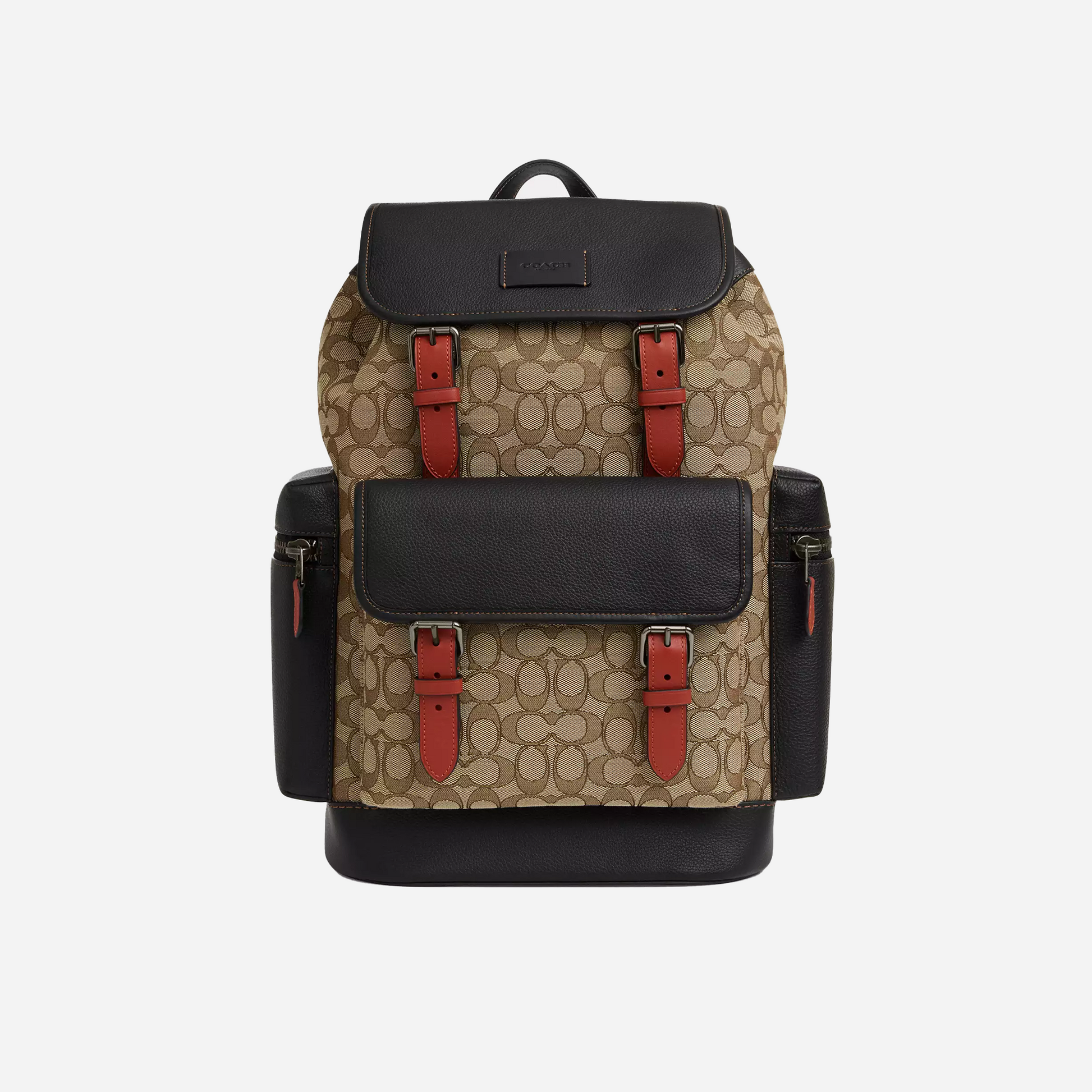 Coach Sprint Backpack In Signature Jacquard signature canvas/Black Antique Nickel/Khaki/Black Multi