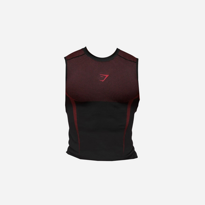 GYMSHARK Onyx 5.0 Tank Black/Carmine Red