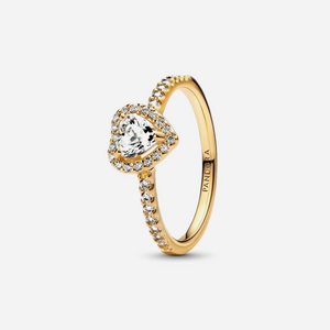 Pandora Elevated Heart Ring Sterling Gold Plated