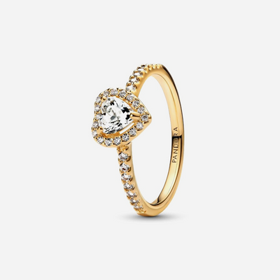 Pandora Elevated Heart Ring Sterling Gold Plated
