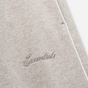 Fear Of God Essentials SS25 Relaxed Fleece Sweatpant With Piping- Heather Stone Cloud White