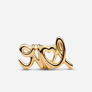 Pandora Handwritten Love Charm Gold Plated