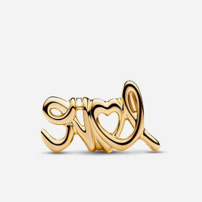 Pandora Handwritten Love Charm Gold Plated