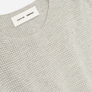 Fear Of God Essentials SS25 Waffle Crewneck Sweater- Heather Stone