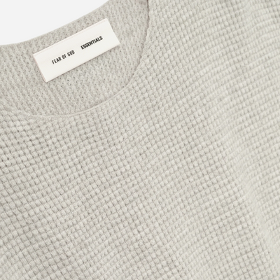 Fear Of God Essentials SS25 Waffle Crewneck Sweater- Heather Stone