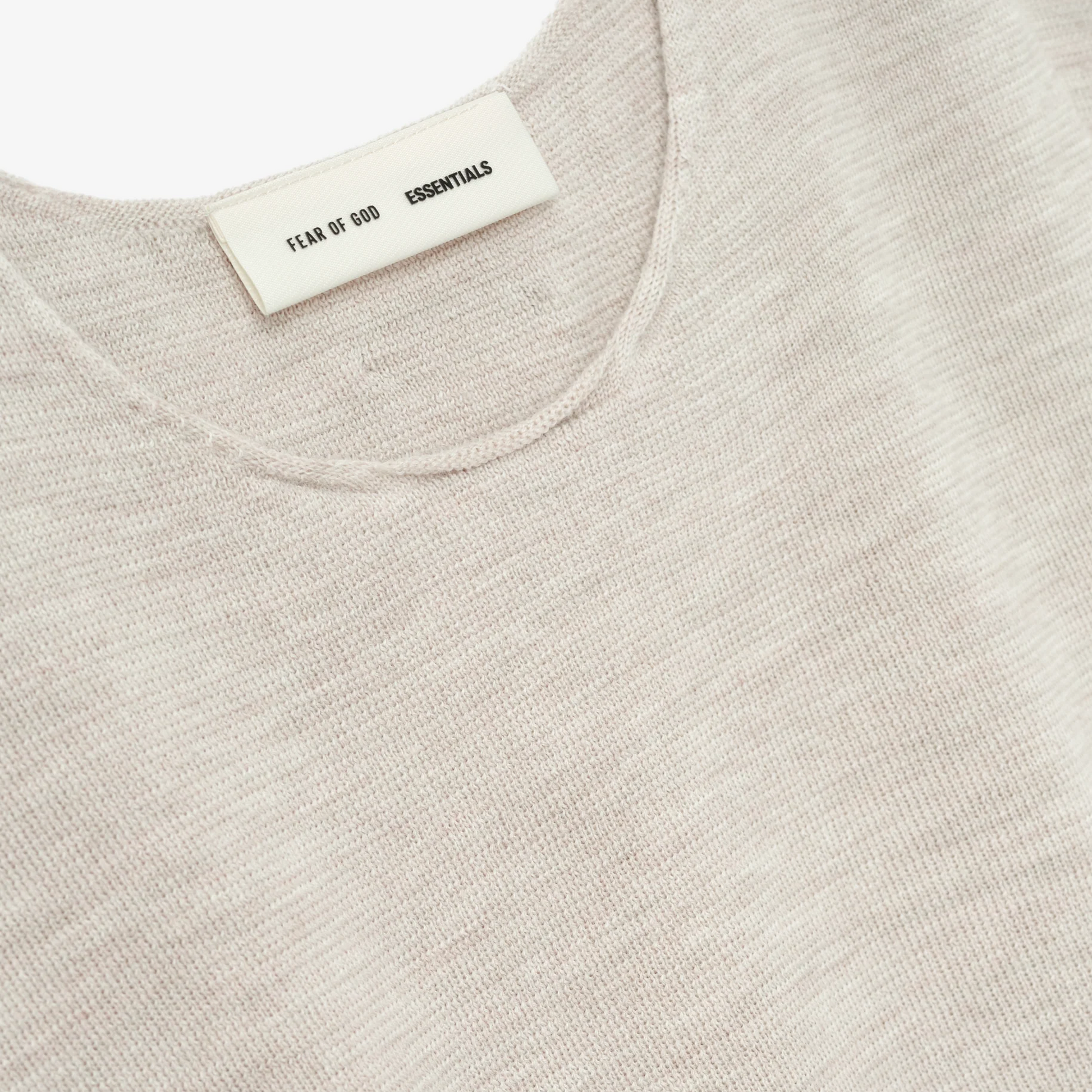 Fear Of God Essentials SS25 Merino Crewneck Sweater- Heather Stone