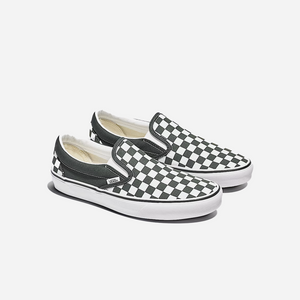Vans Classic Slip-On Checkerboard Shoe Scarab Green / White