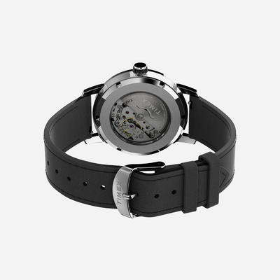 Timex Marlin Automatic 40mm Leather Strap Black / Green Watch