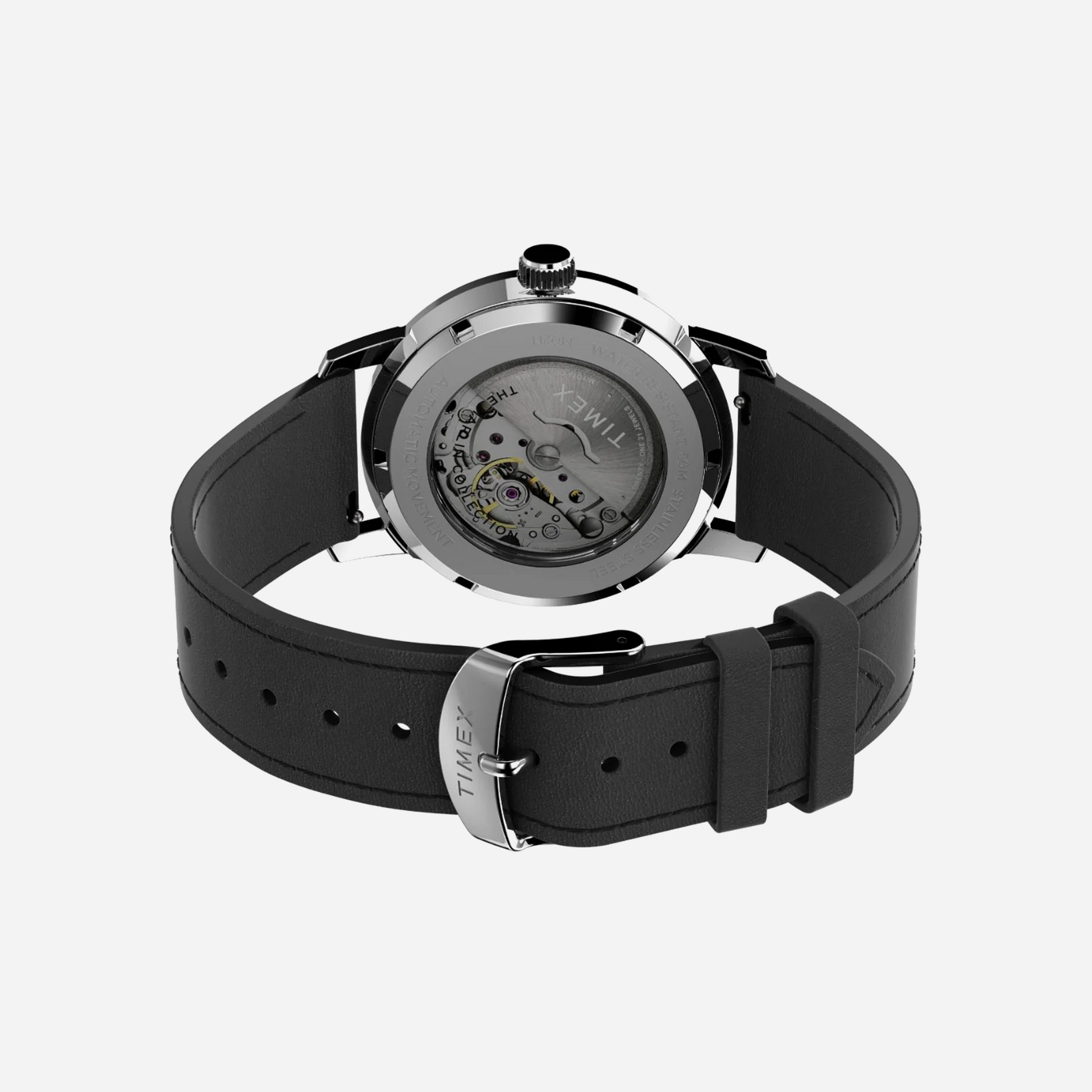 Timex Marlin Automatic 40mm Leather Strap Black / Green Watch