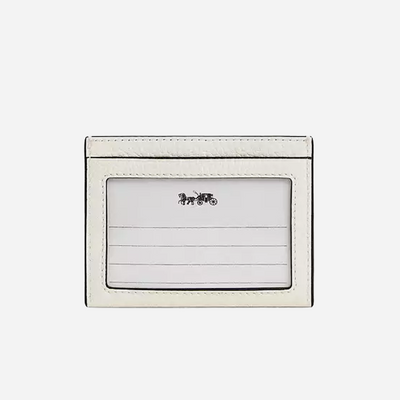 COACH Slim Id Card Case With Strawberry Graphic Gold/Chalk Multi