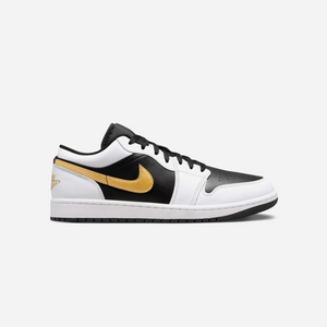 Nike Air Jordan 1 Low White Black Metallic Gold Swoosh