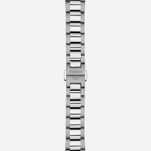 Tissot PR 100 Silver Dial 34mm Grey Bracelet Quartz Watch with Butterfly Clasp