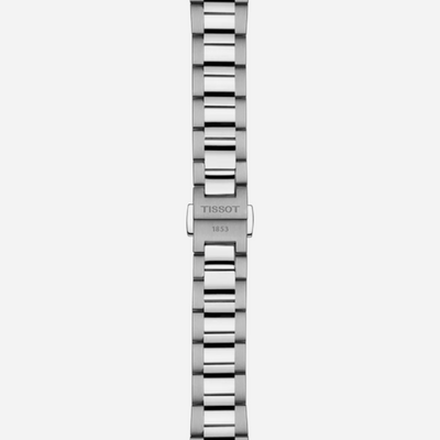 Tissot PR 100 Silver Dial 34mm Grey Bracelet Quartz Watch with Butterfly Clasp
