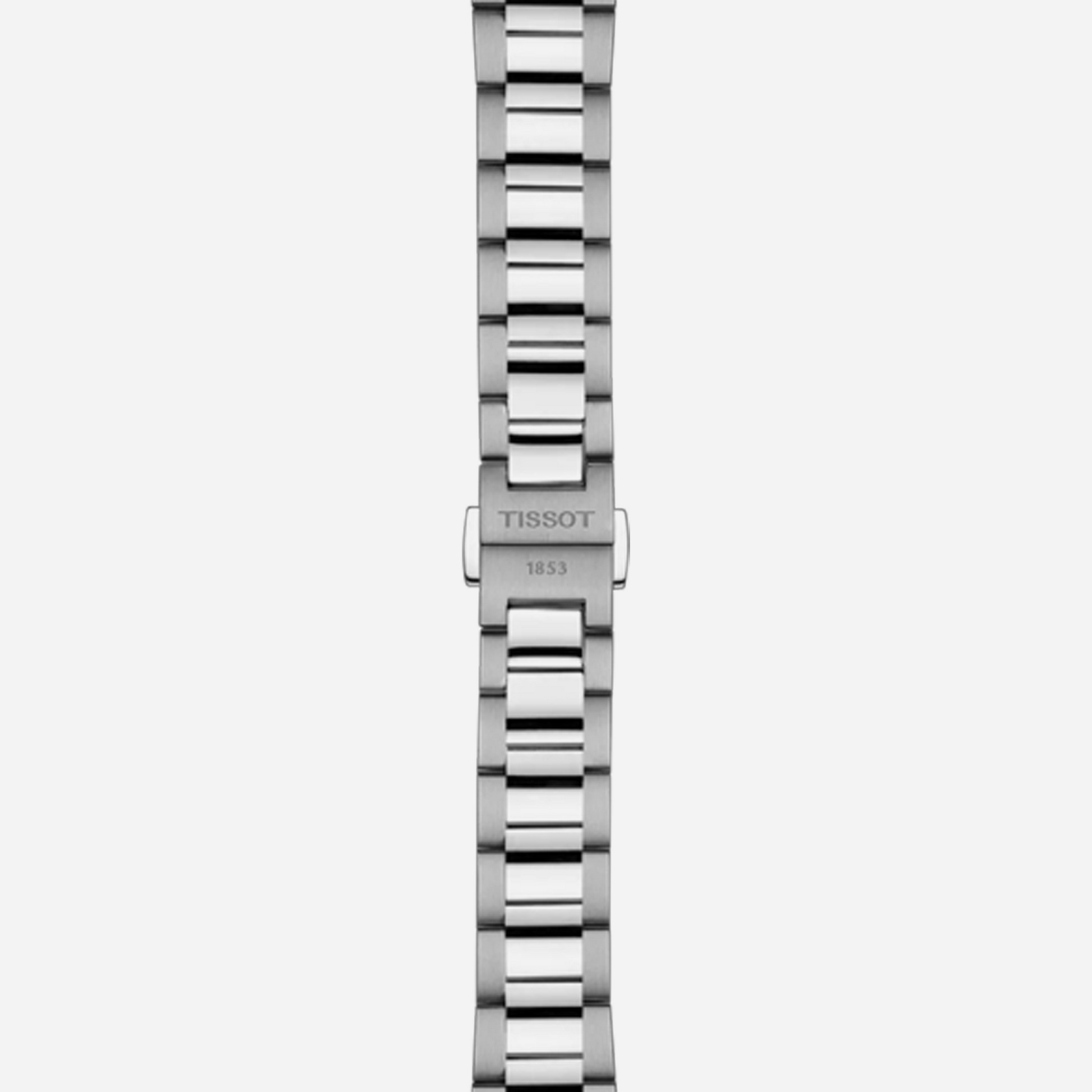 Tissot PR 100 Silver Dial 34mm Grey Bracelet Quartz Watch with Butterfly Clasp