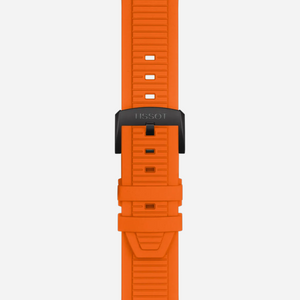 Tissot T-Race Orange Silicone Strap Black Dial 45mm Quartz Chronograph Watch