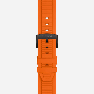 Tissot T-Race Orange Silicone Strap Black Dial 45mm Quartz Chronograph Watch