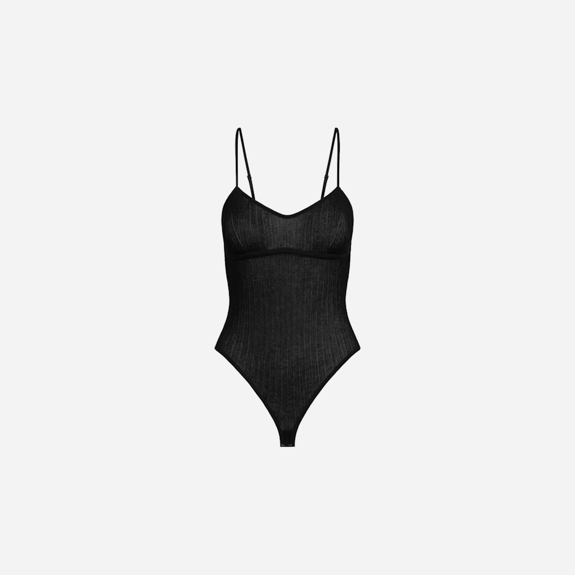 SKIMS Sheer Knit Cami Bodysuit Onyx