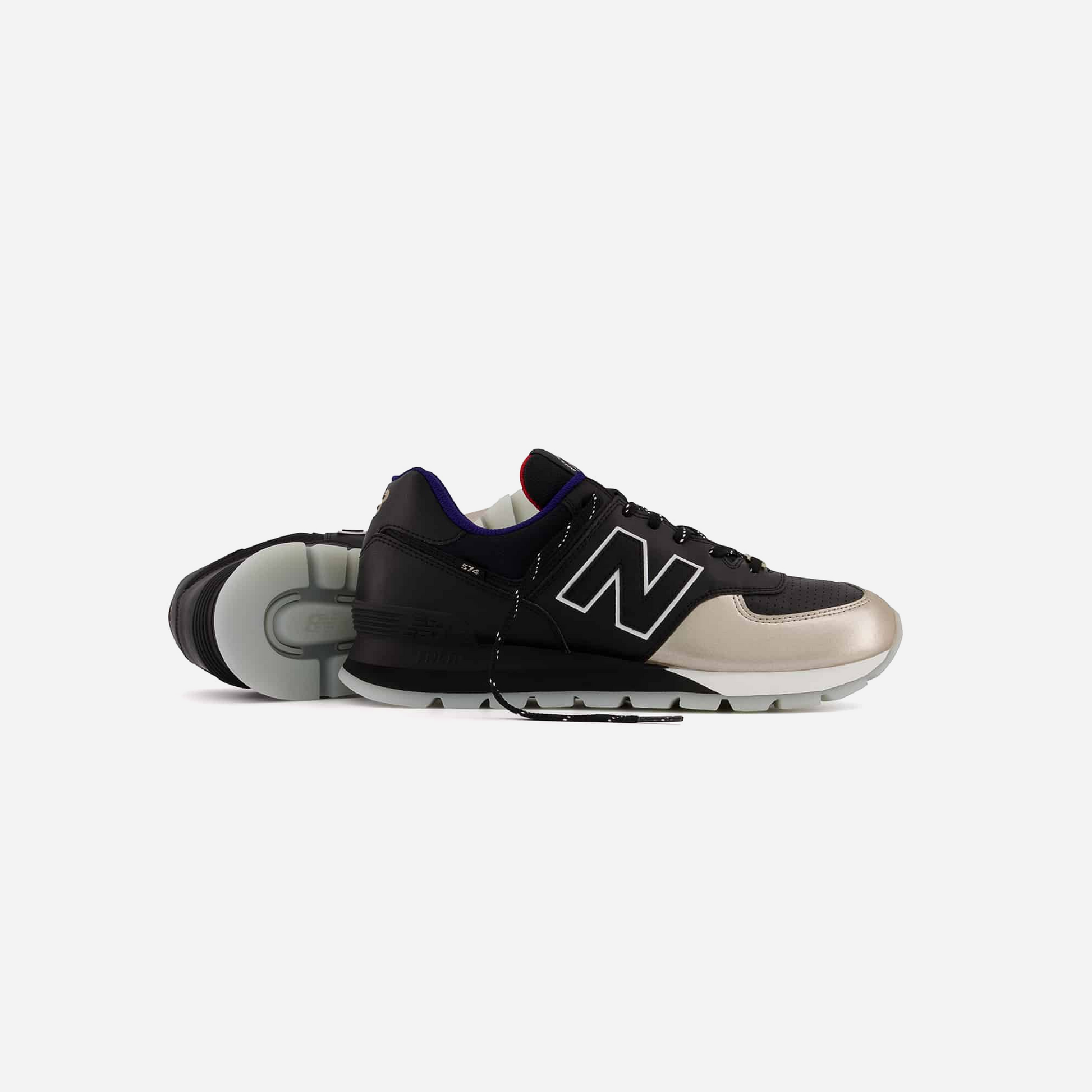 New Balance 574 Two-Tone Black Sneakers