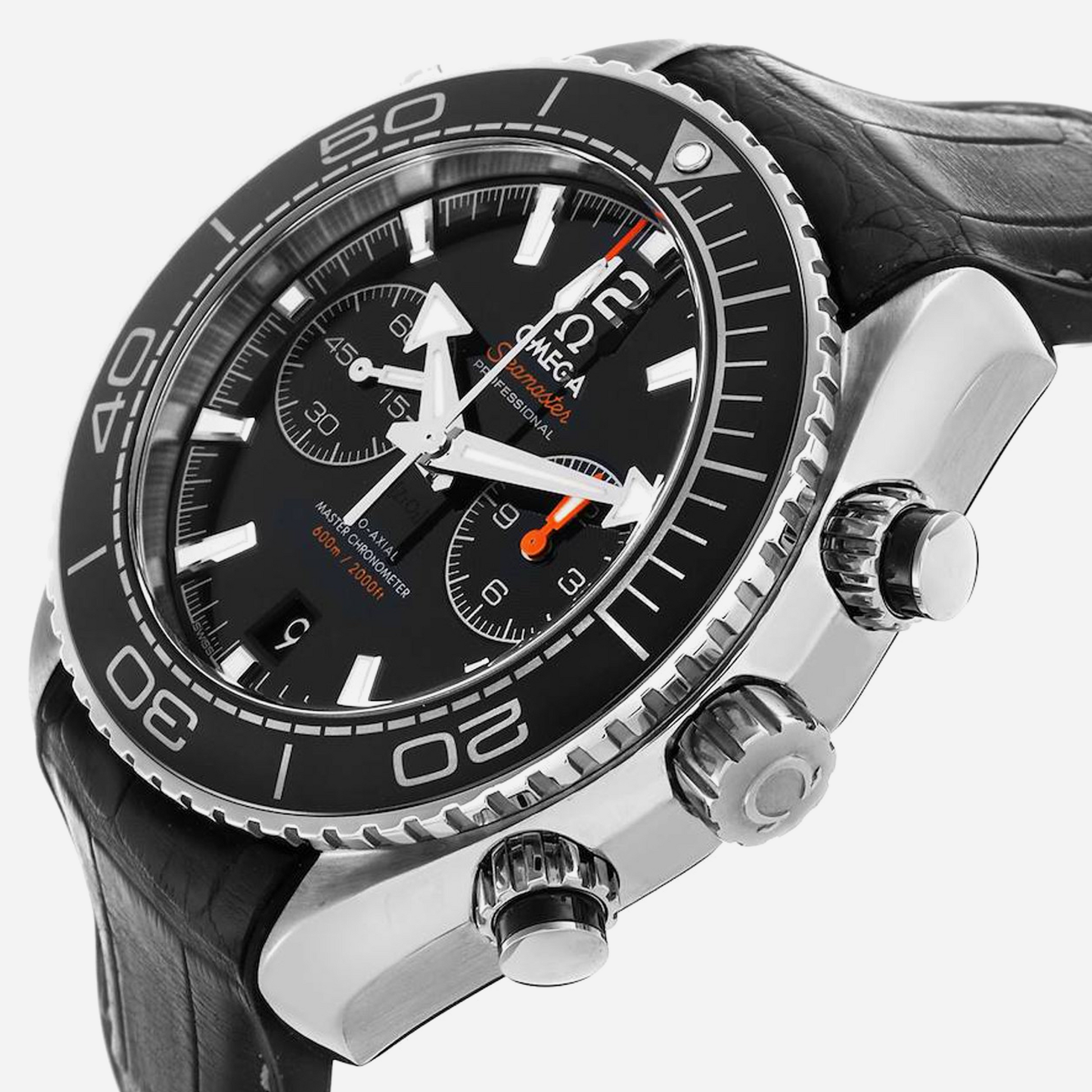 Omega Planet Ocean 600M Co‑Axial Master Chronometer Chronograph Black Dial 45.5mm