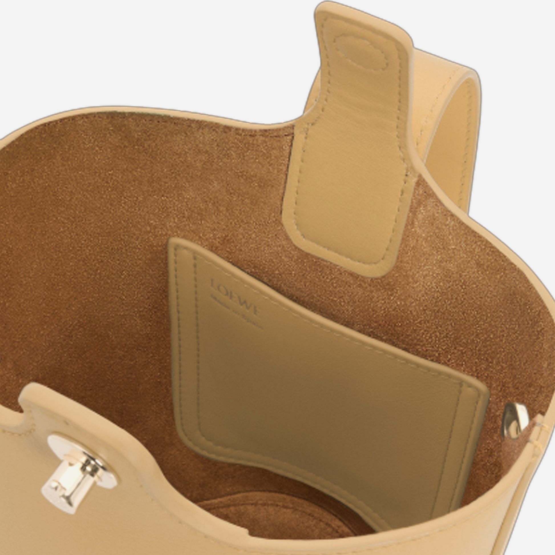Loewe Mini Pebble Bucket Bag Dark Butter
