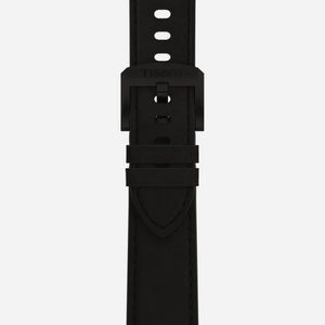 Tissot PRC 100 Solar Quartz Black Dial Black Leather Strap Watch 39mm