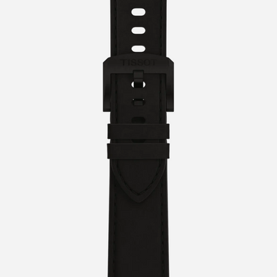 Tissot PRC 100 Solar Quartz Black Dial Black Leather Strap Watch 39mm