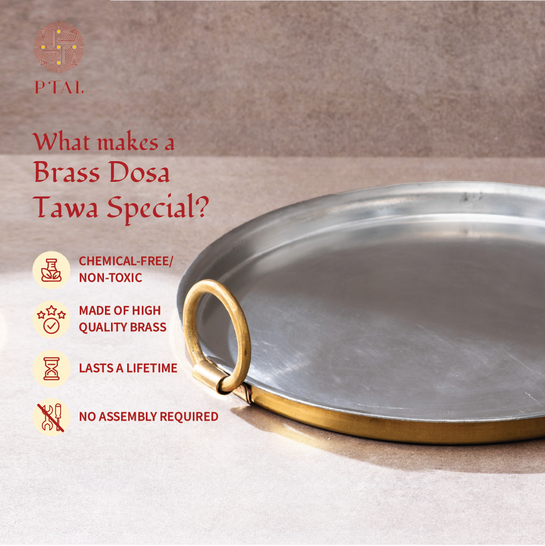 Brass Dosa Tawa And Brass Ghee Pot Combo