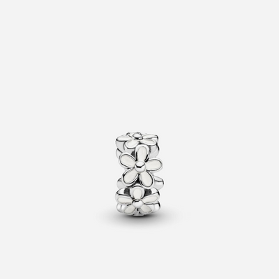 Pandora White Daisy Flower Spacer Charm